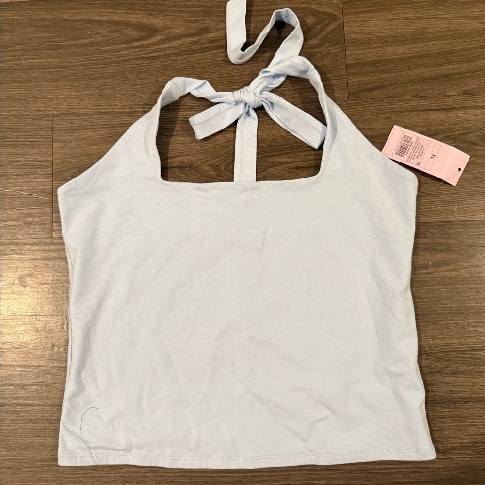 Wild Fable Light Blue Halter Tie-Back Tank Top - Women